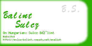 balint sulcz business card